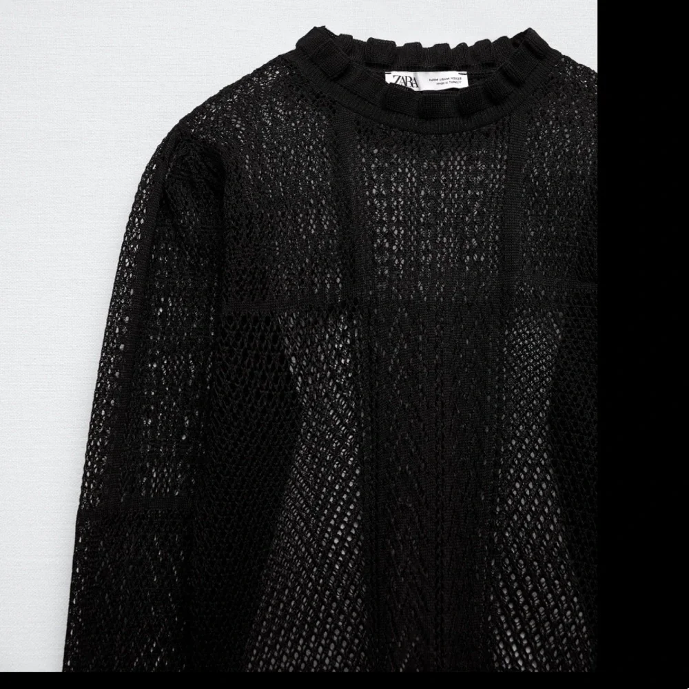 Zara Crochet pointelle openwork knit top
